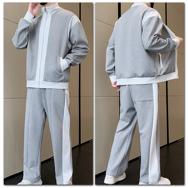 Men's Outfit Casual 2 Piece Contrast Sports Jogging Tracksuits Set