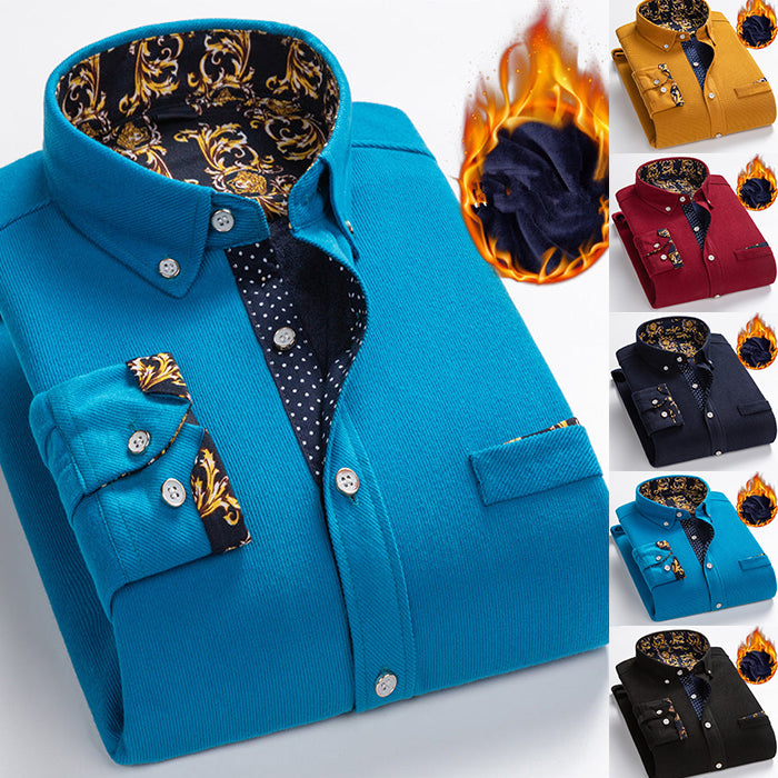 Hot Sale - 50% OFF💥Men's High Quality Corduroy Warm Winter Shirt Thick Fleece