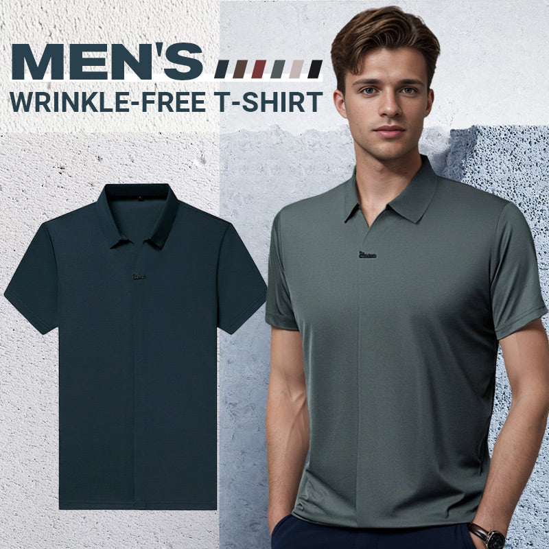 Men’s Casual Lapel Breathable Wrinkle-free T-shirt