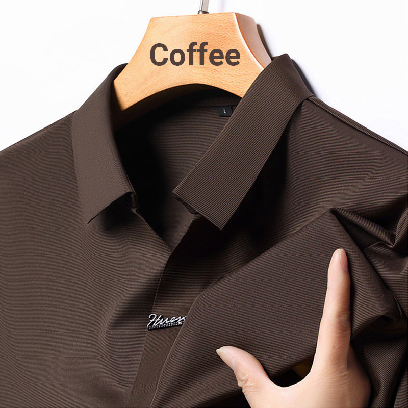 Men’s Casual Lapel Breathable Wrinkle-free T-shirt