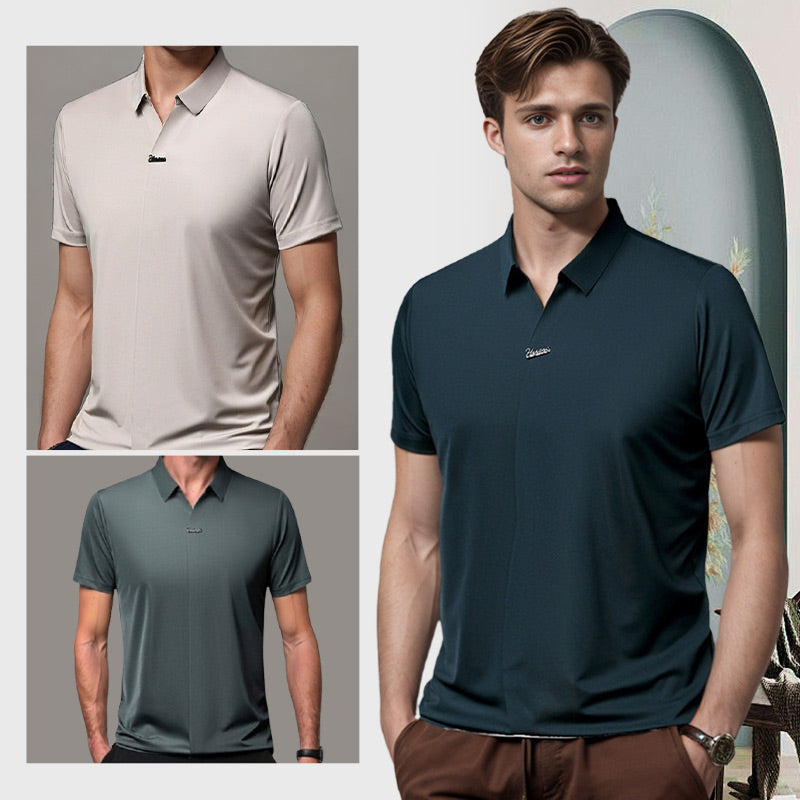 Men’s Casual Lapel Breathable Wrinkle-free T-shirt