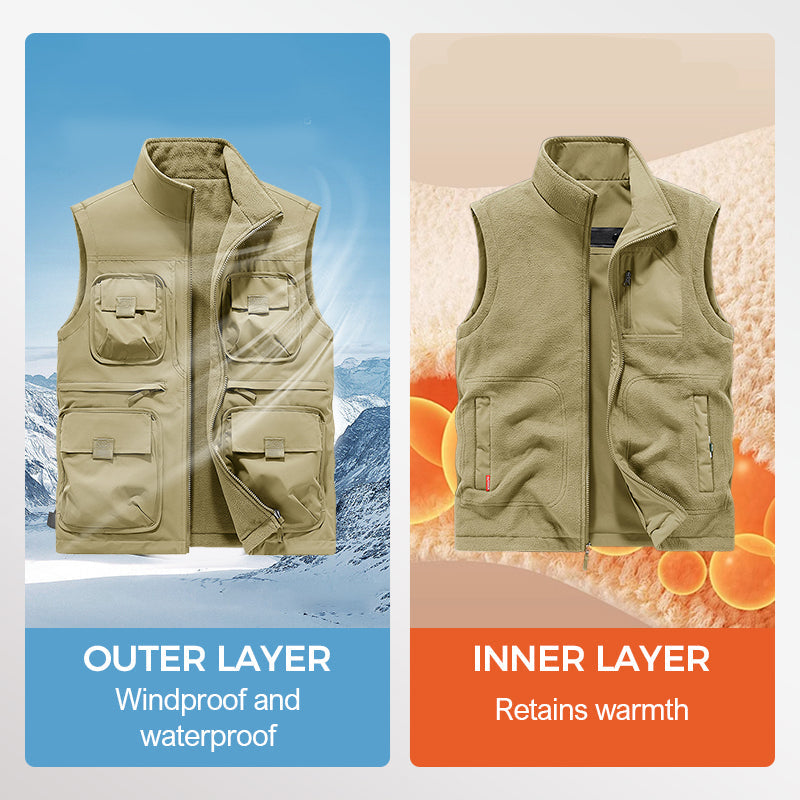 Reversible Multi-Pocket Padded Vest