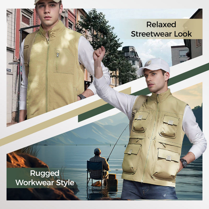 Reversible Multi-Pocket Padded Vest