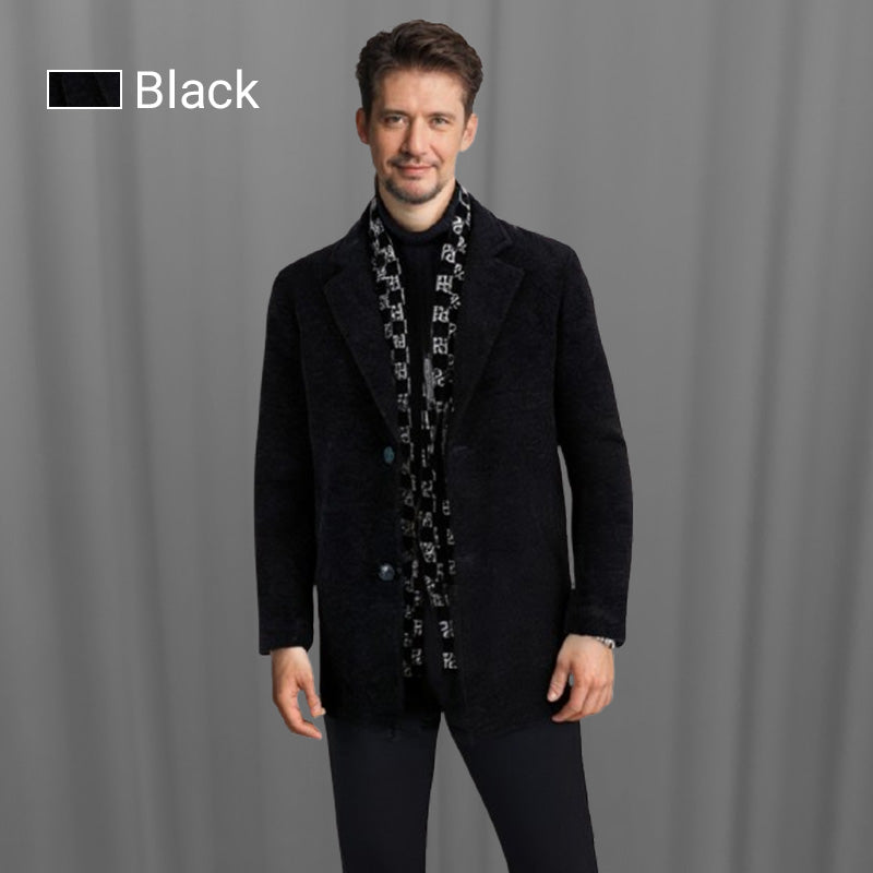 FREE SHIPPING🎁Men’s Stylish Notched Lapel Winter Tweed Jacket with White Duck Down Lining