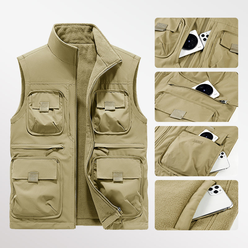 Reversible Multi-Pocket Padded Vest