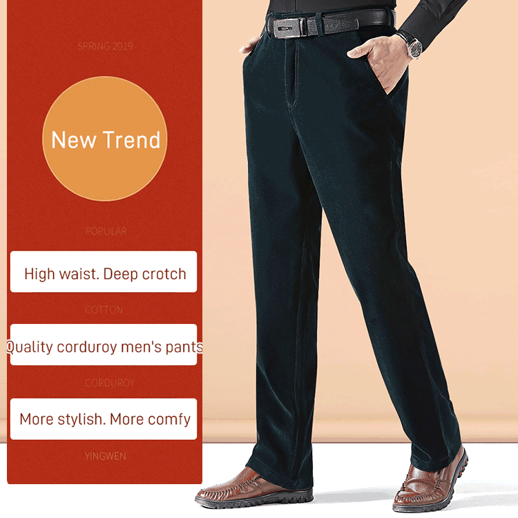 Men's Stretchy Corduroy Straight Long Pants—buy 2 free shipping