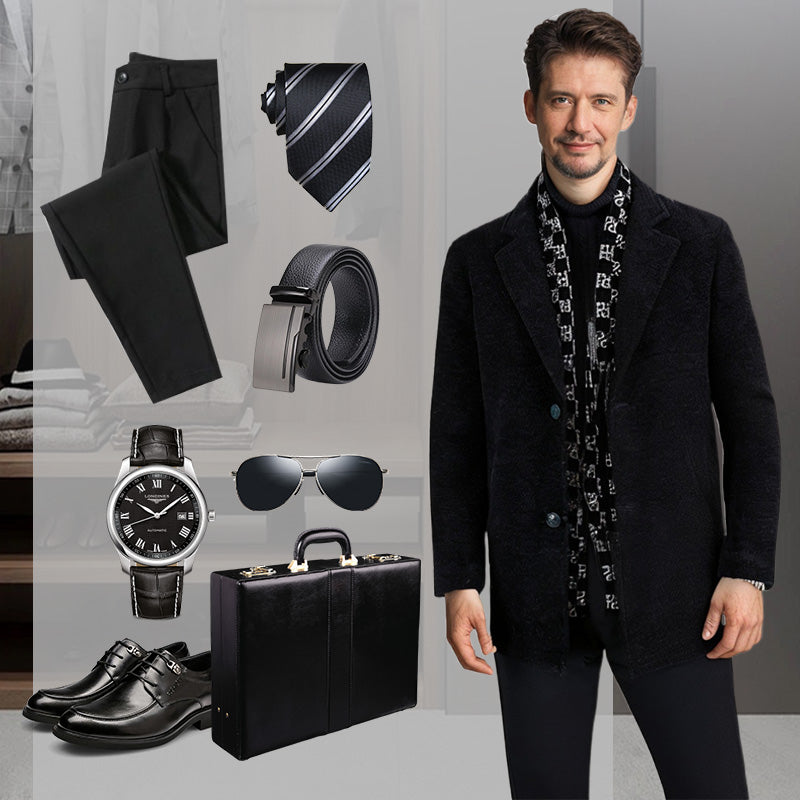 FREE SHIPPING🎁Men’s Stylish Notched Lapel Winter Tweed Jacket with White Duck Down Lining