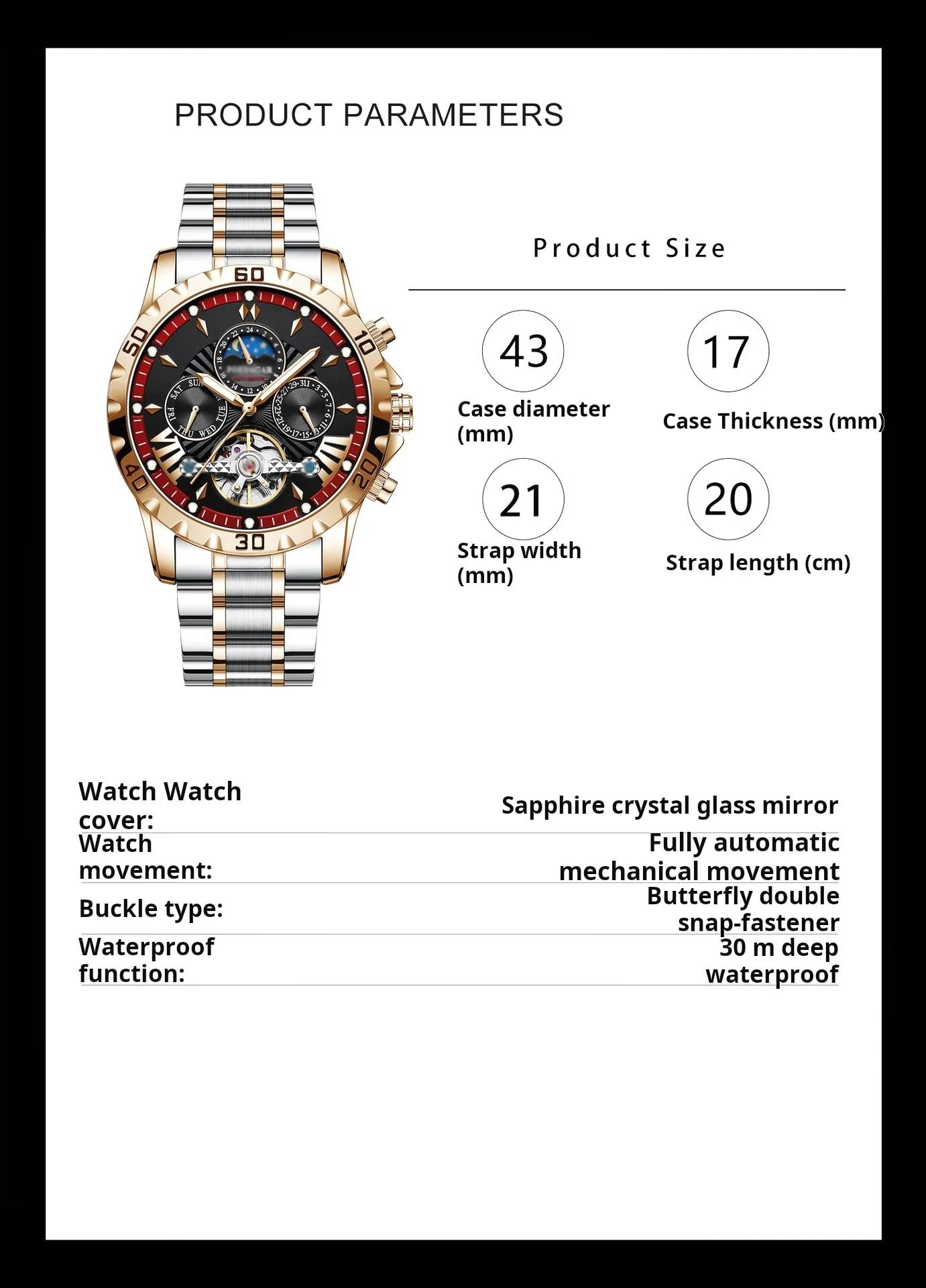 ⌚Swiss Brand New Waterproof Automatic Mechanical Watches