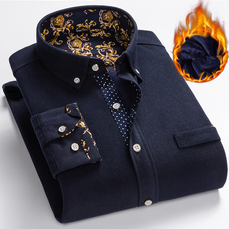 Hot Sale - 50% OFF💥Men's High Quality Corduroy Warm Winter Shirt Thick Fleece