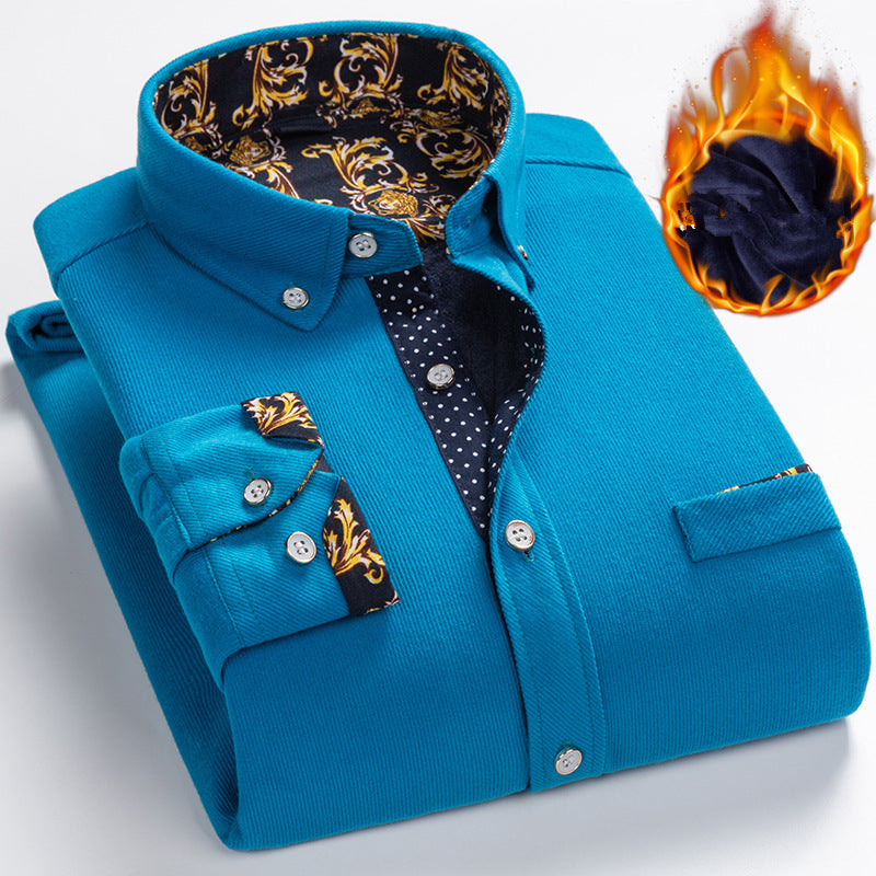 Hot Sale - 50% OFF💥Men's High Quality Corduroy Warm Winter Shirt Thick Fleece