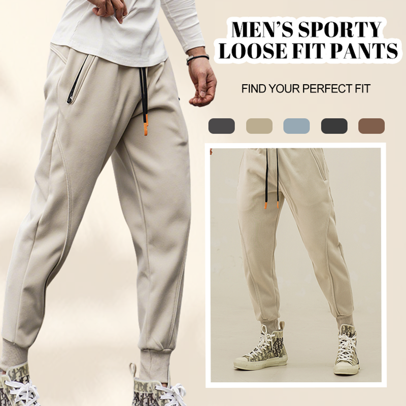 Men’s Sporty Loose Fit Pants With Drawstring