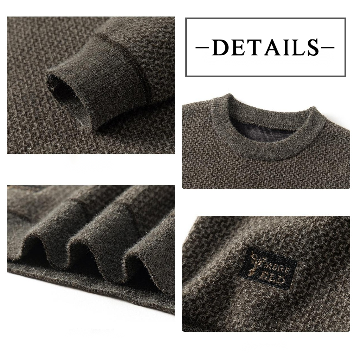 Men's Warm Cozy Lined Crewneck Top