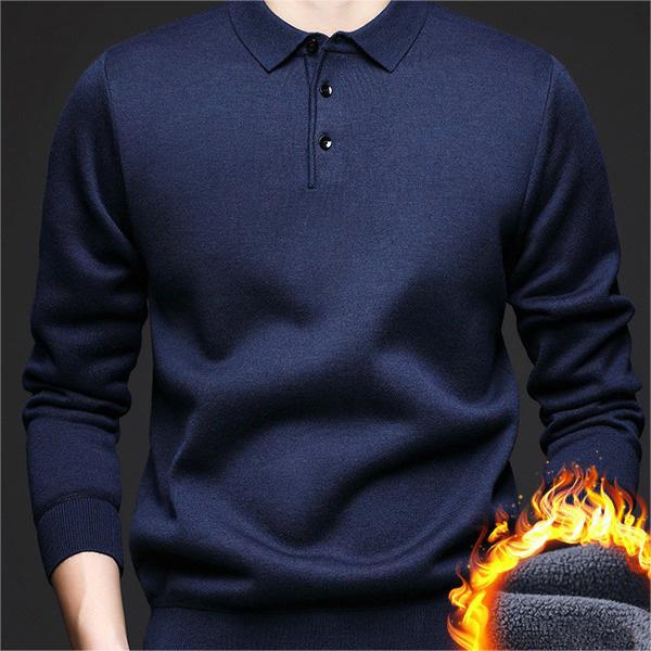 Men's Lightweight & Warm Casual Basic Collared Knit Sweater
