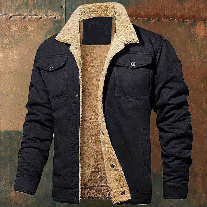 Men's Retro Western Winter Fleece Jacket