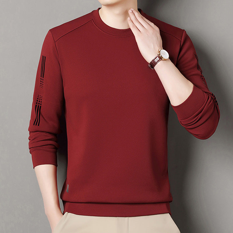 Men's Printed Crewneck Thickened Bottoming Sweatshirt