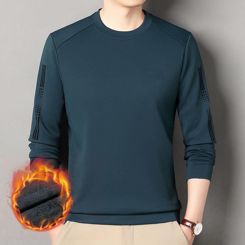 Men's Printed Crewneck Thickened Bottoming Sweatshirt
