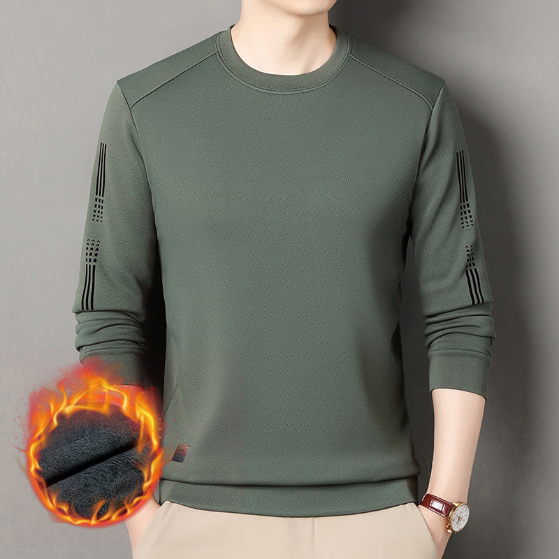 Men's Printed Crewneck Thickened Bottoming Sweatshirt