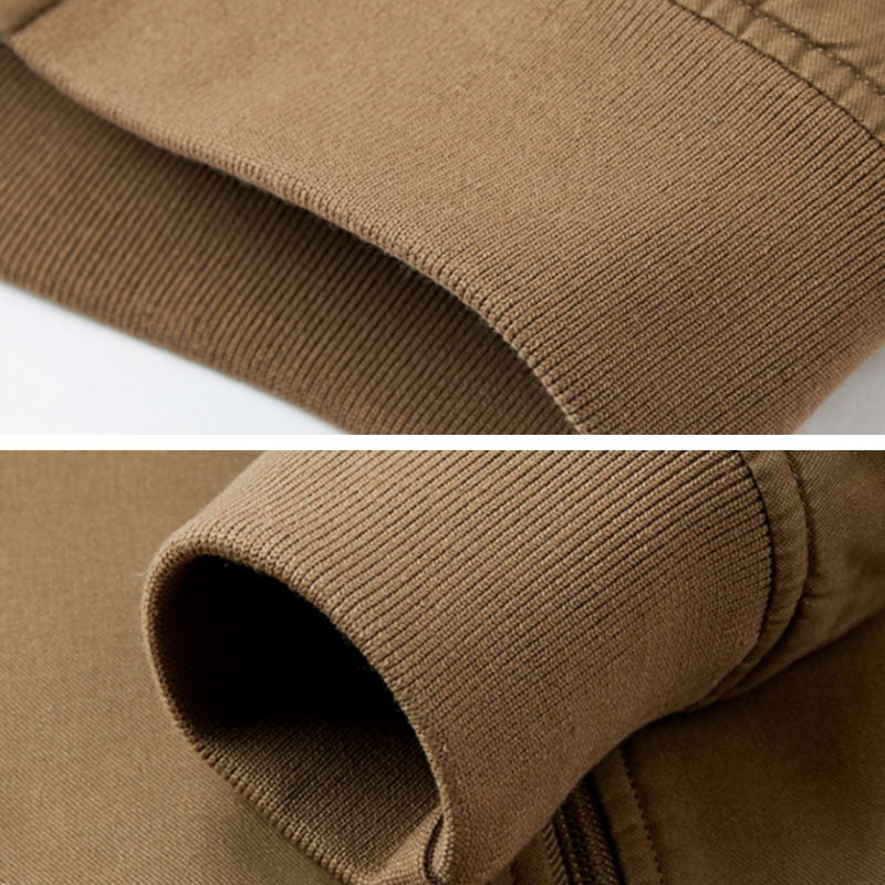 Men's Winter Lapel Bomber Jacket with Cotton Lining