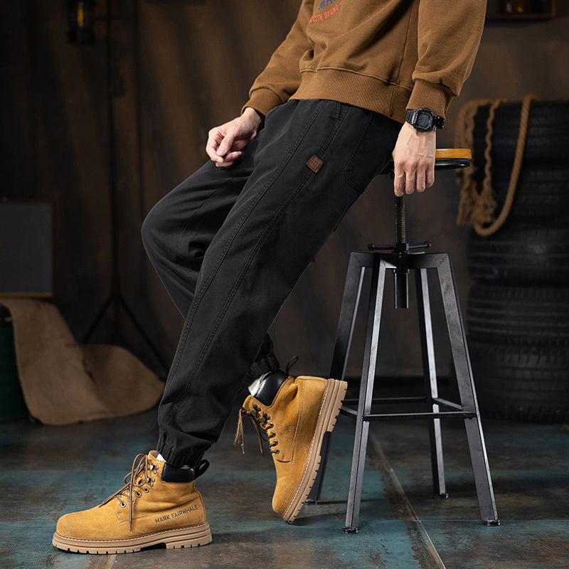Men's Winter Casual Plush-Lined Cargo Jogger Pants