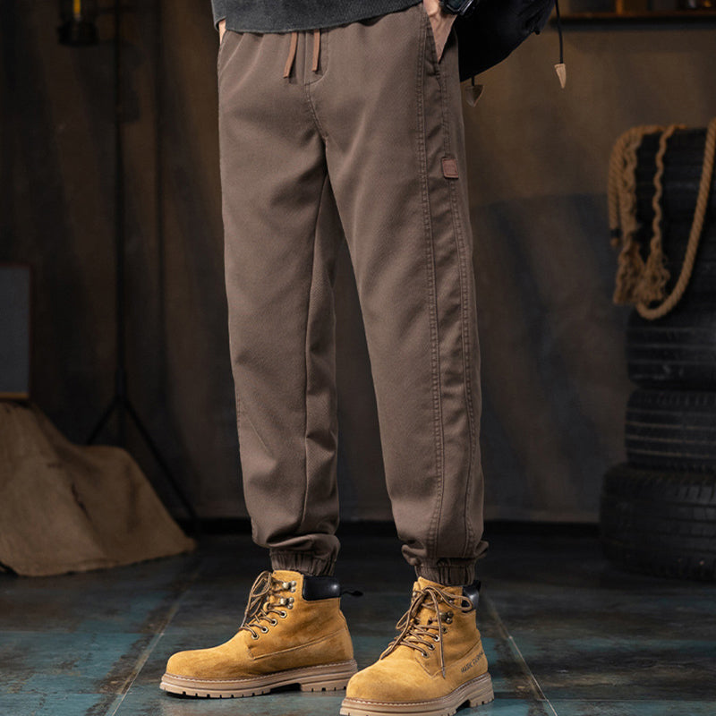 Men's Winter Casual Plush-Lined Cargo Jogger Pants