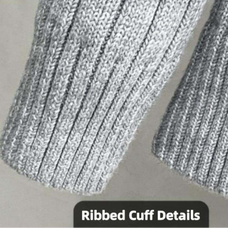 Men's Zipper Knit Sweater with Half-High Neck