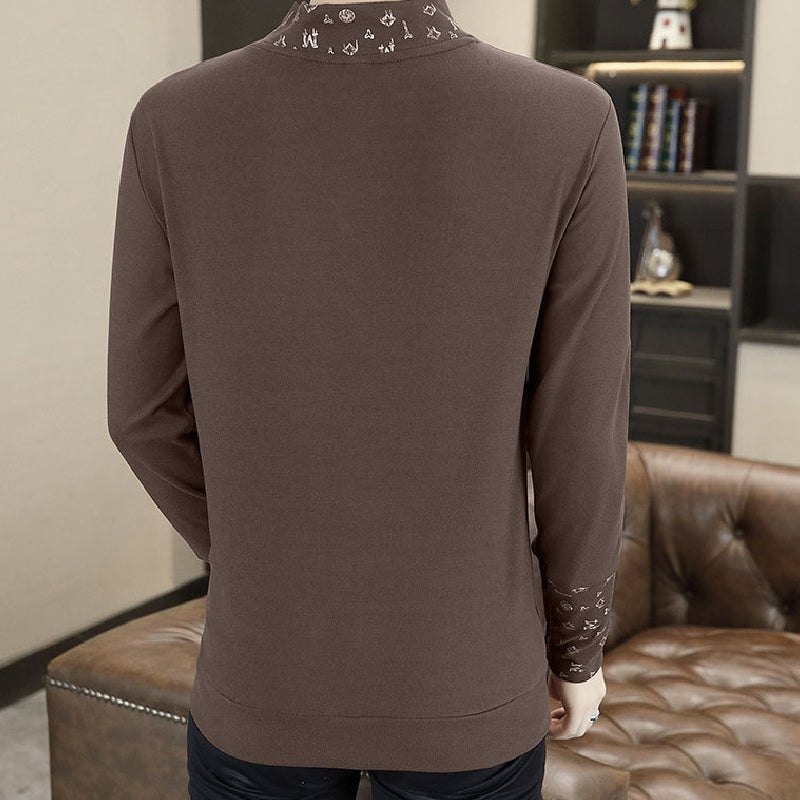 🔥2025 HOT SALE🔥 Men's Casual Warm Long Sleeve Faux Two-Piece Top