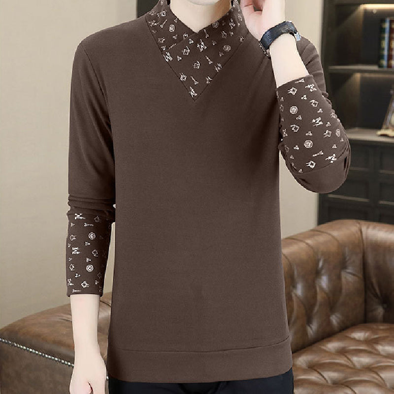 🔥2025 HOT SALE🔥 Men's Casual Warm Long Sleeve Faux Two-Piece Top