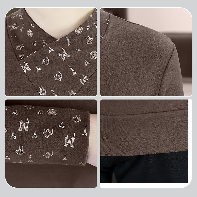 🔥2025 HOT SALE🔥 Men's Casual Warm Long Sleeve Faux Two-Piece Top