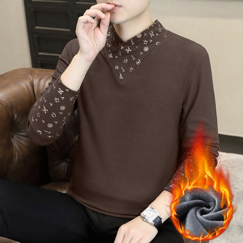 🔥2025 HOT SALE🔥 Men's Casual Warm Long Sleeve Faux Two-Piece Top