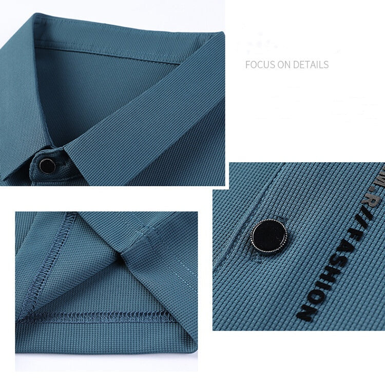 Men's Short Sleeve Slim Fit Collared T-Shirt