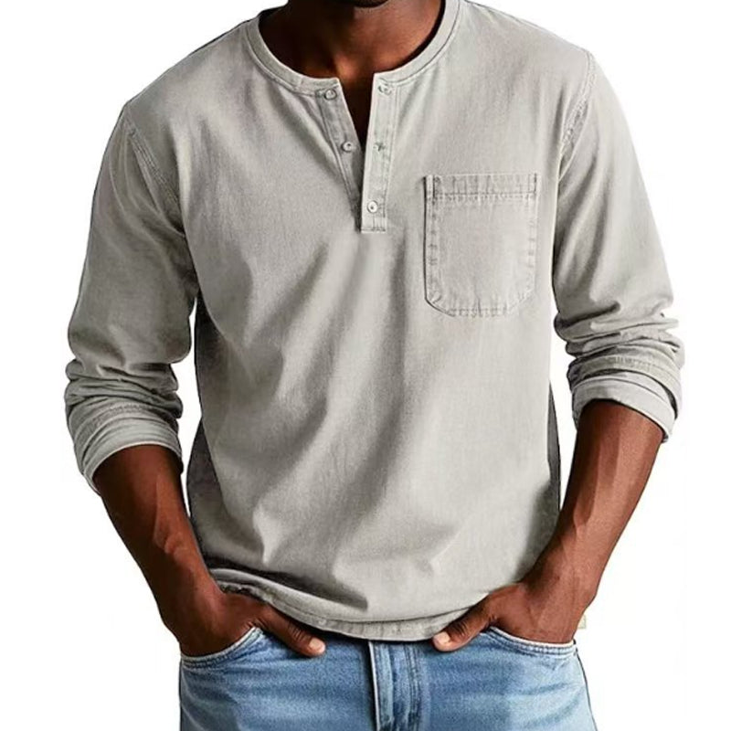 🔥 HOT SALE 50% OFF🔥Men's Fashion Vintage Distressed Pocket Long-Sleeve Shirt