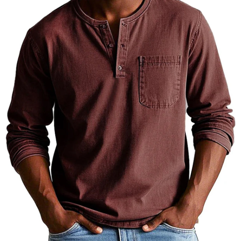 🔥 HOT SALE 50% OFF🔥Men's Fashion Vintage Distressed Pocket Long-Sleeve Shirt