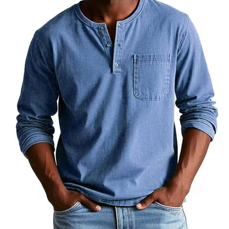 🔥 HOT SALE 50% OFF🔥Men's Fashion Vintage Distressed Pocket Long-Sleeve Shirt