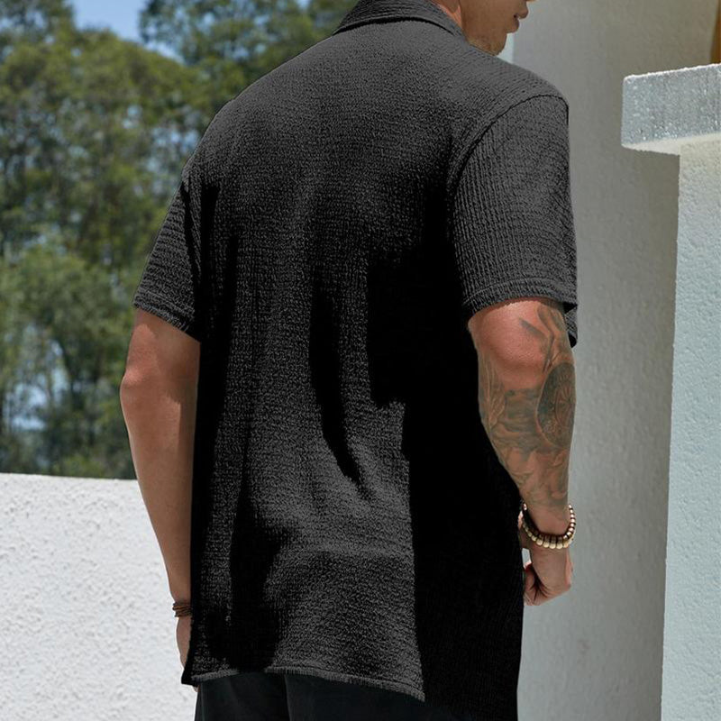 Men's Textured Button Front Shirt