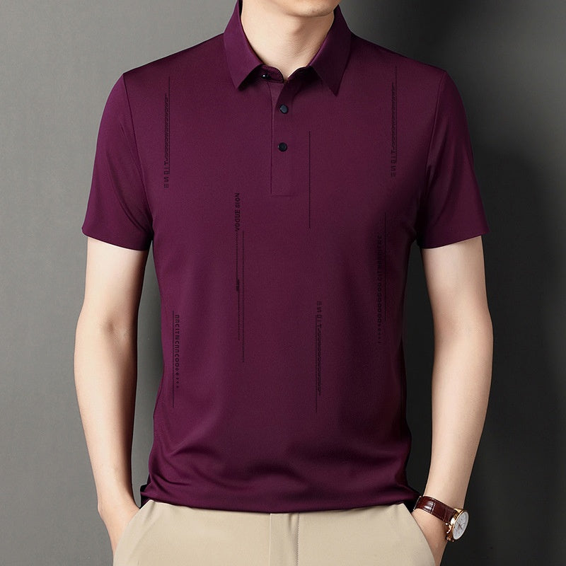 Men's Lapel Thin Short-Sleeve T-Shirt