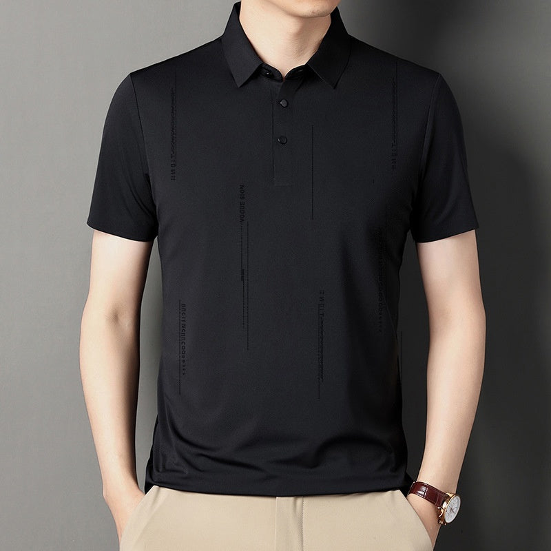 Men's Lapel Thin Short-Sleeve T-Shirt