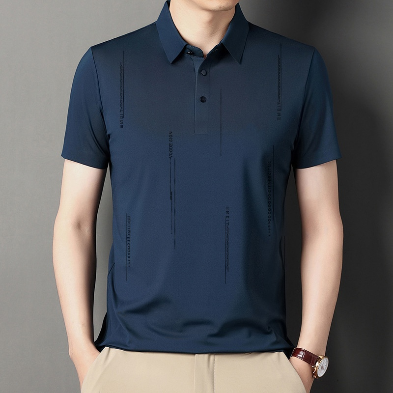 Men's Lapel Thin Short-Sleeve T-Shirt