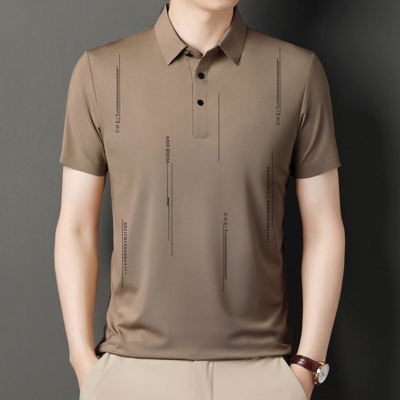 Men's Lapel Thin Short-Sleeve T-Shirt