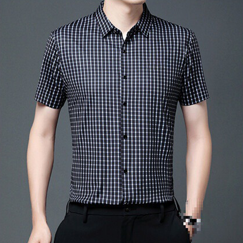 👑Men's Business Casual Short Sleeve Plaid Shirt