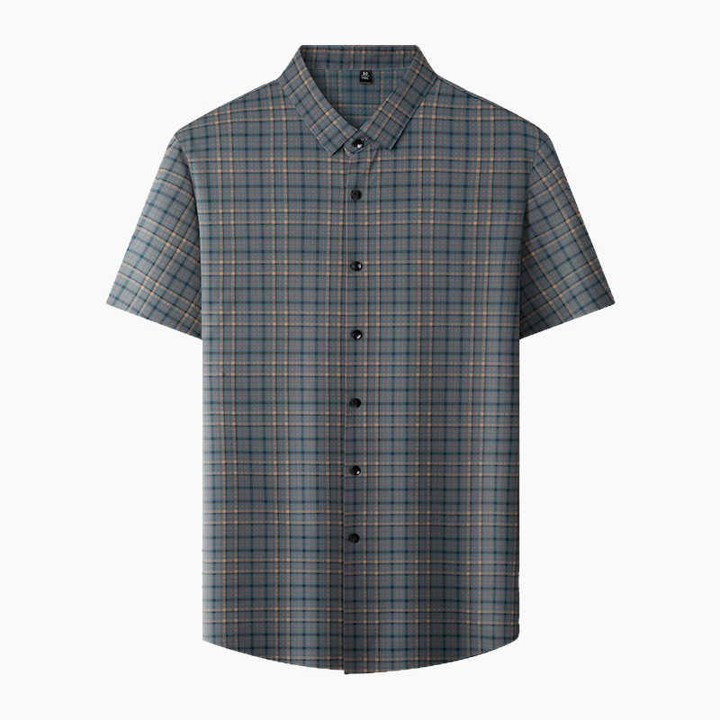 Men’s Casual Plaid Short Sleeve Shirt（50% OFF）
