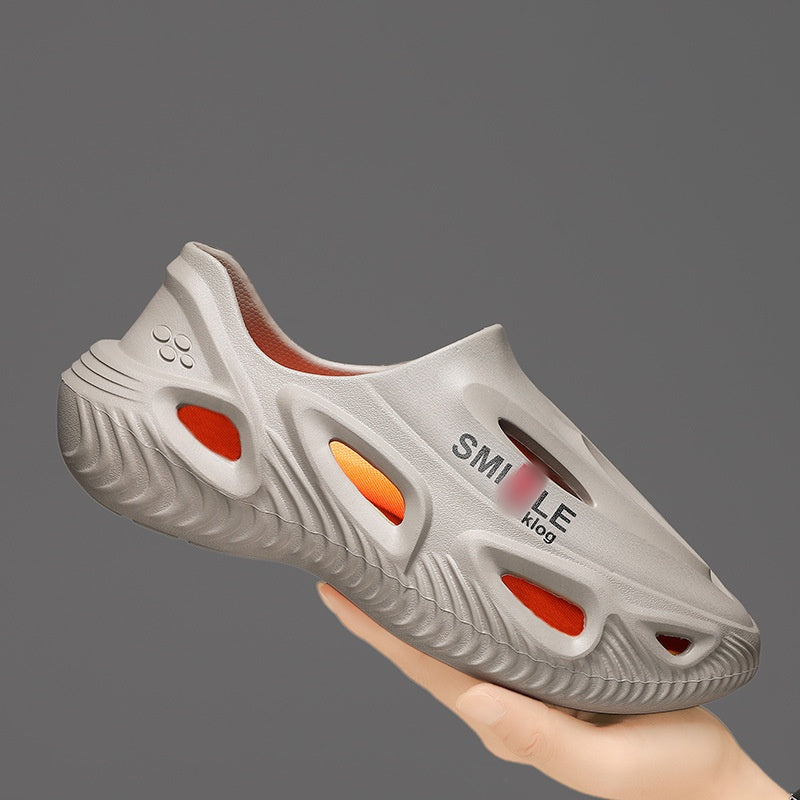 🏖️Summer Exclusive-Men's Thick Bottom Hollow Outdoor Slippers✨