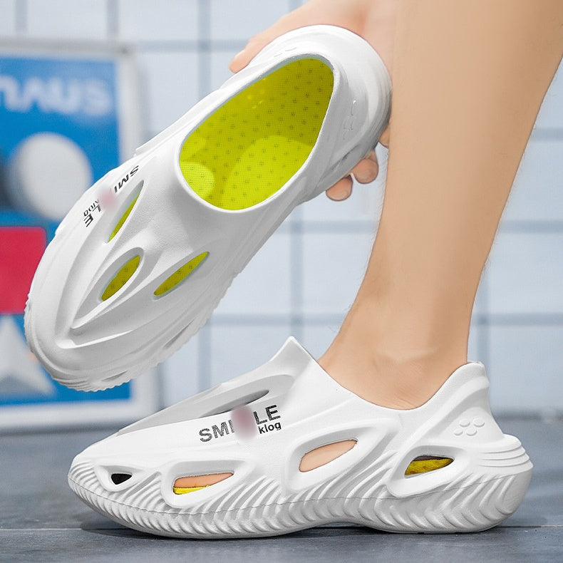 🏖️Summer Exclusive-Men's Thick Bottom Hollow Outdoor Slippers✨