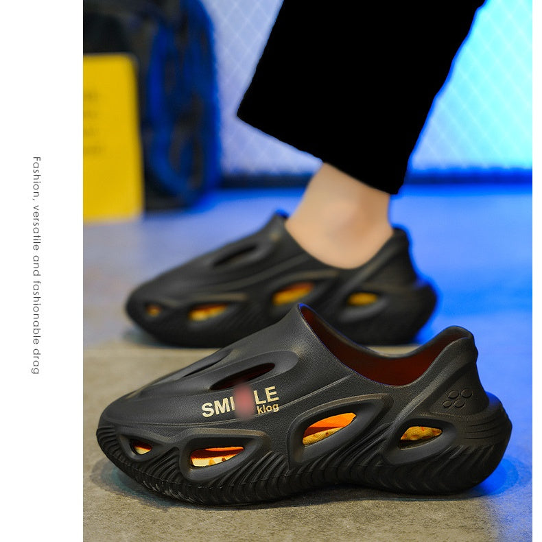 🏖️Summer Exclusive-Men's Thick Bottom Hollow Outdoor Slippers✨