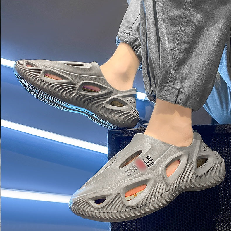 🏖️Summer Exclusive-Men's Thick Bottom Hollow Outdoor Slippers✨