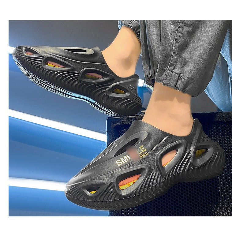 🏖️Summer Exclusive-Men's Thick Bottom Hollow Outdoor Slippers✨