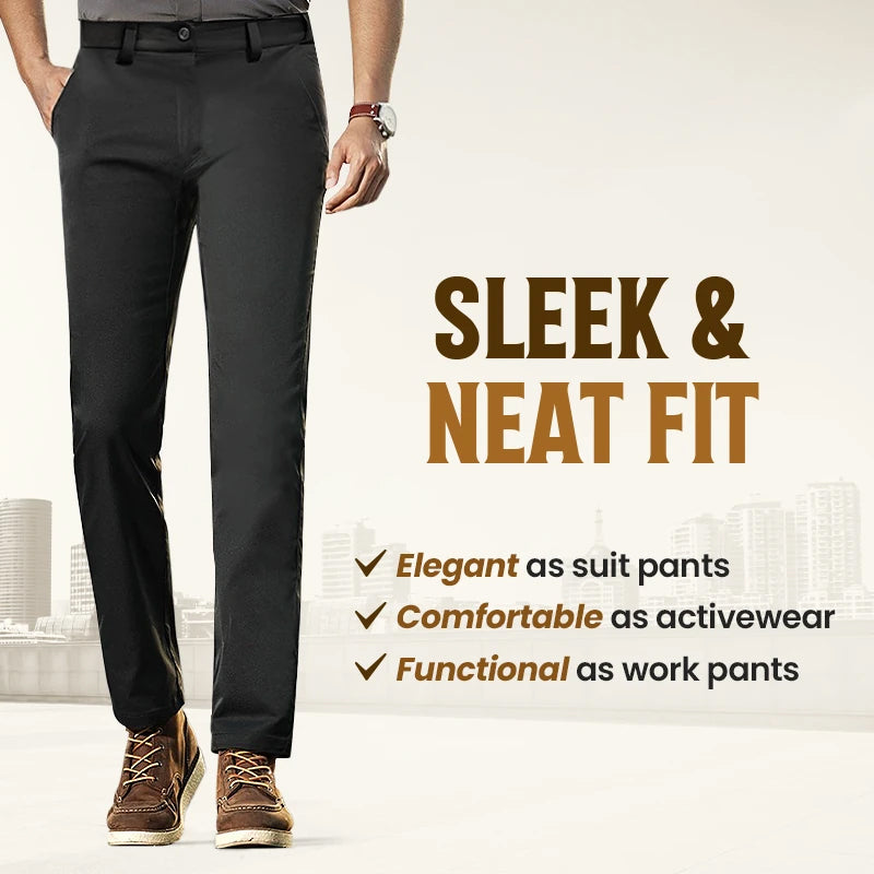 Men's Casual Solid Color Elastic Waistband Pants