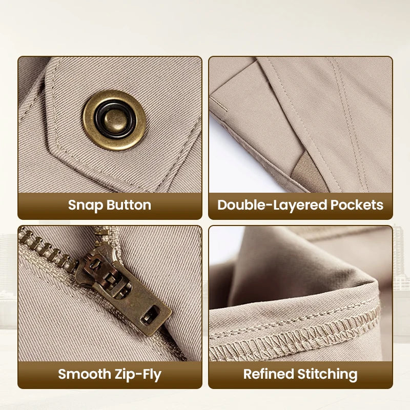 Men's Casual Solid Color Elastic Waistband Pants