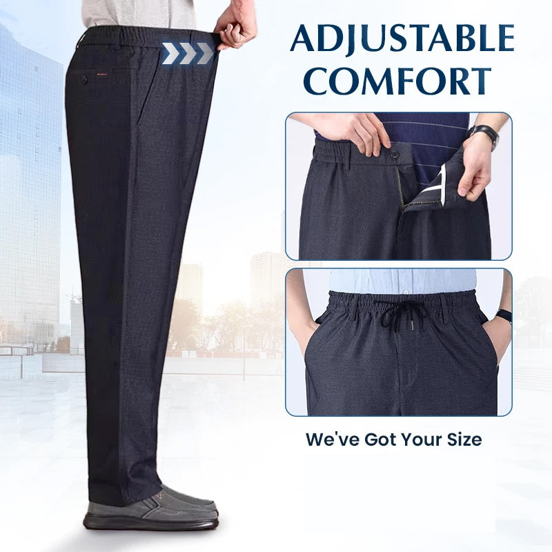 Stretch Comfort High Waist Ice-Silk Pants