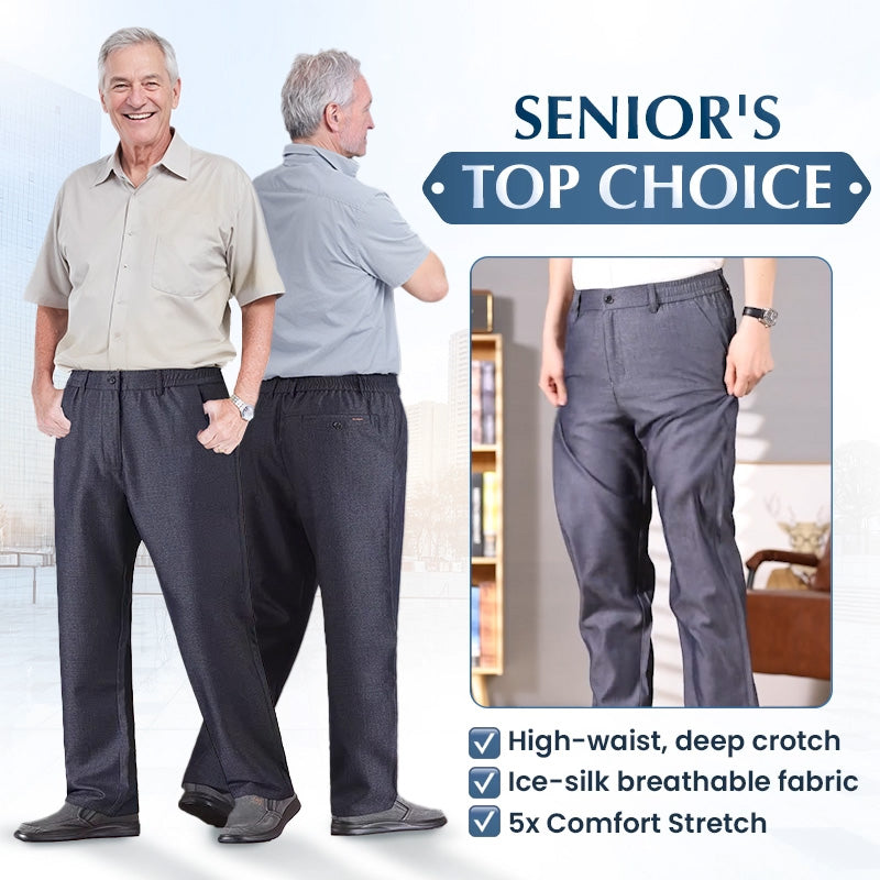 Stretch Comfort High Waist Ice-Silk Pants