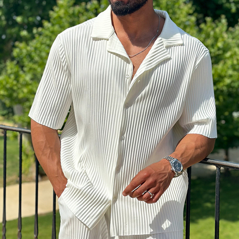 Sports Men Suit Fashion Casual Short-sleeved Trousers Two-piece Set